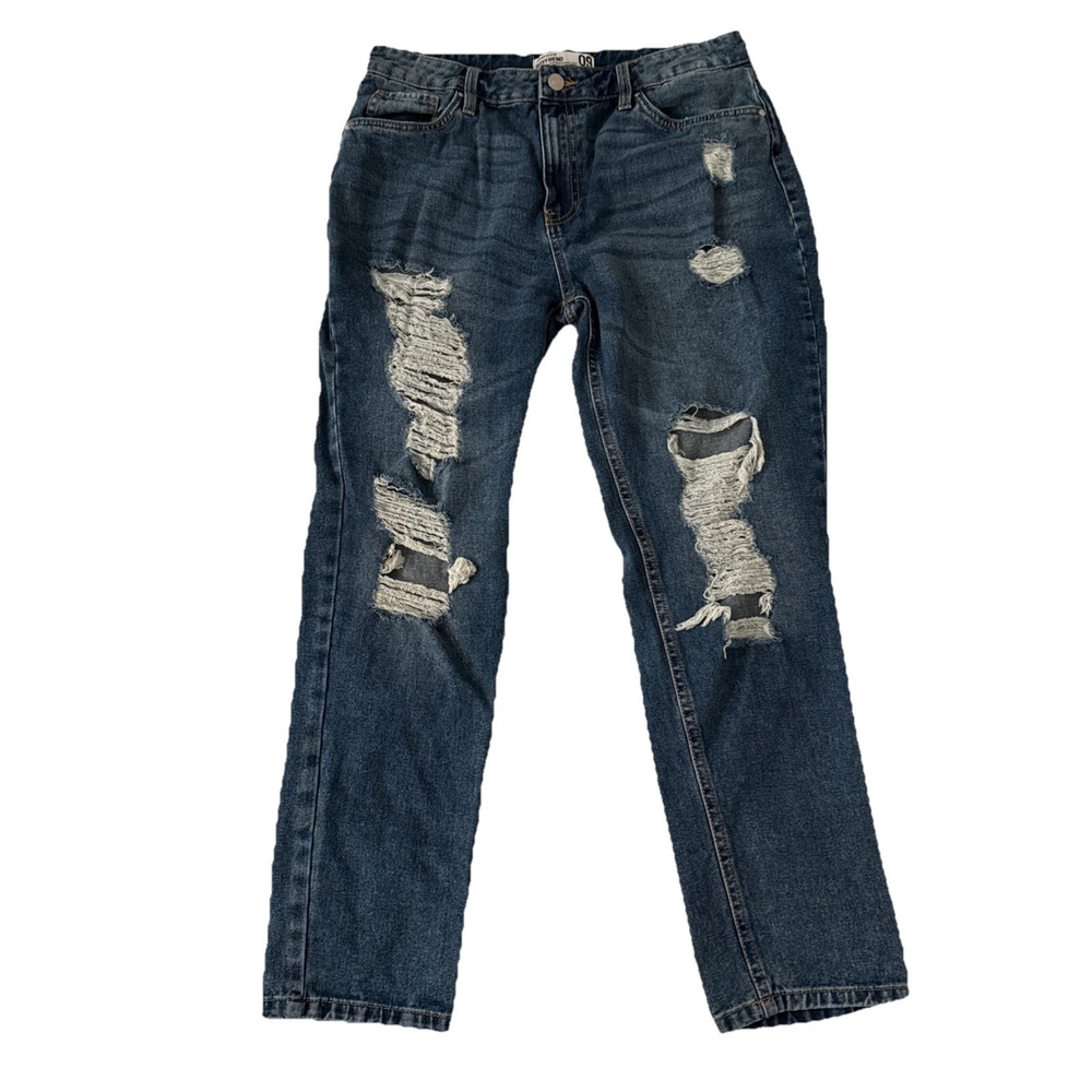 Refuge Denim Boyfriend Jeans‎ Women's Size 9 Blue Distressed Jean Holes